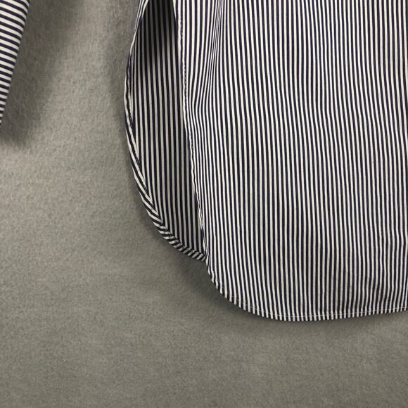 J. Crew Button-Up Top Women’s Size 2 Endless Stripe Navy Blue - Picture 8 of 9